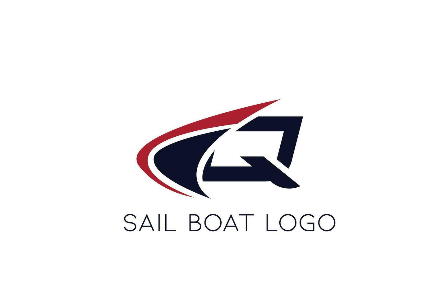 lettre q logo voile bateau logo vecteur