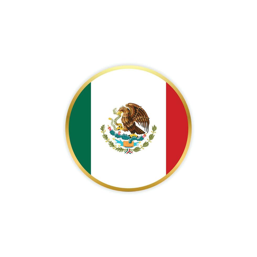 mexicain drapeau dans rond forme vecteur conception