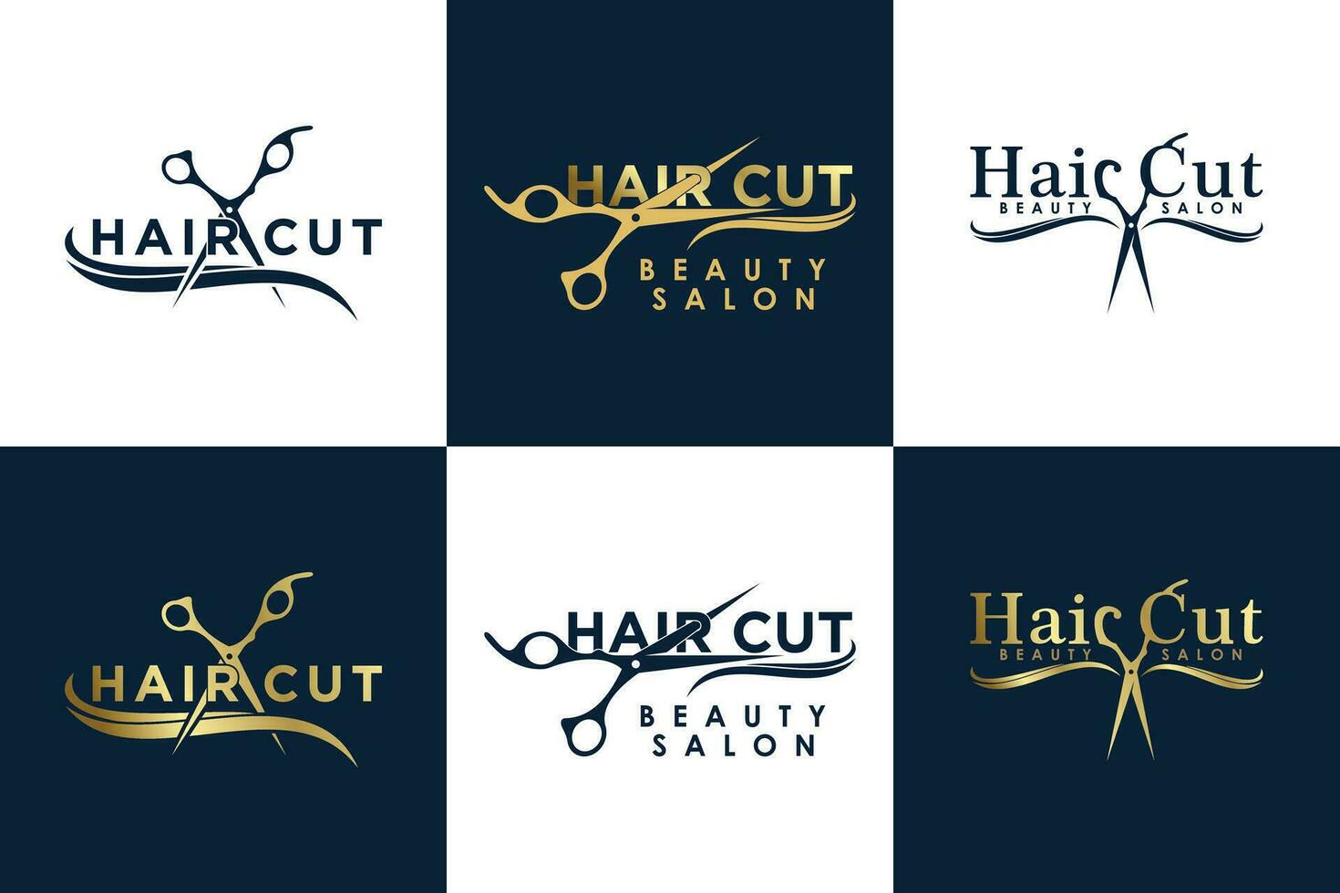 collection de cheveux Couper logo conception vecteur avec Créatif concept pour femmes beauté salon