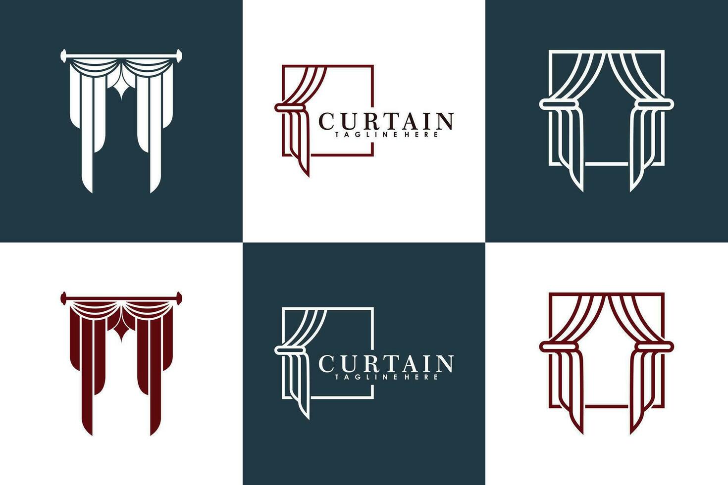 collection de rideau logo conception avec moderne concept vecteur