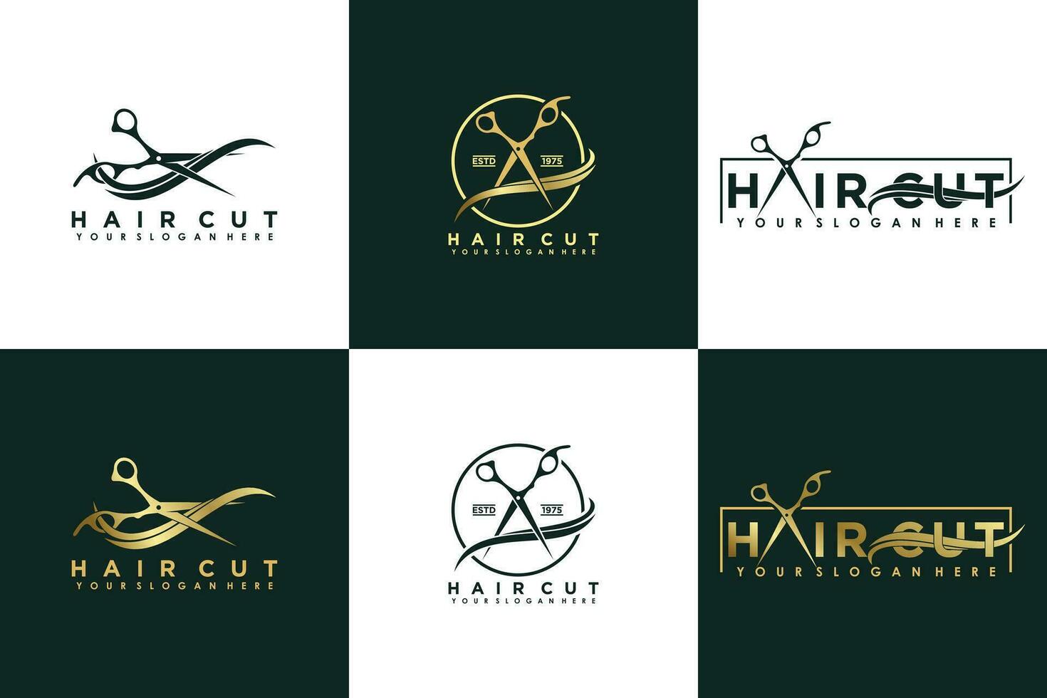 collection de cheveux Couper logo conception vecteur avec Créatif concept pour femmes beauté salon