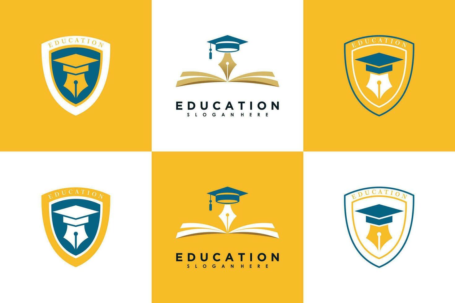 ensemble de éducation logo modèle avec stylo Créatif concept vecteur