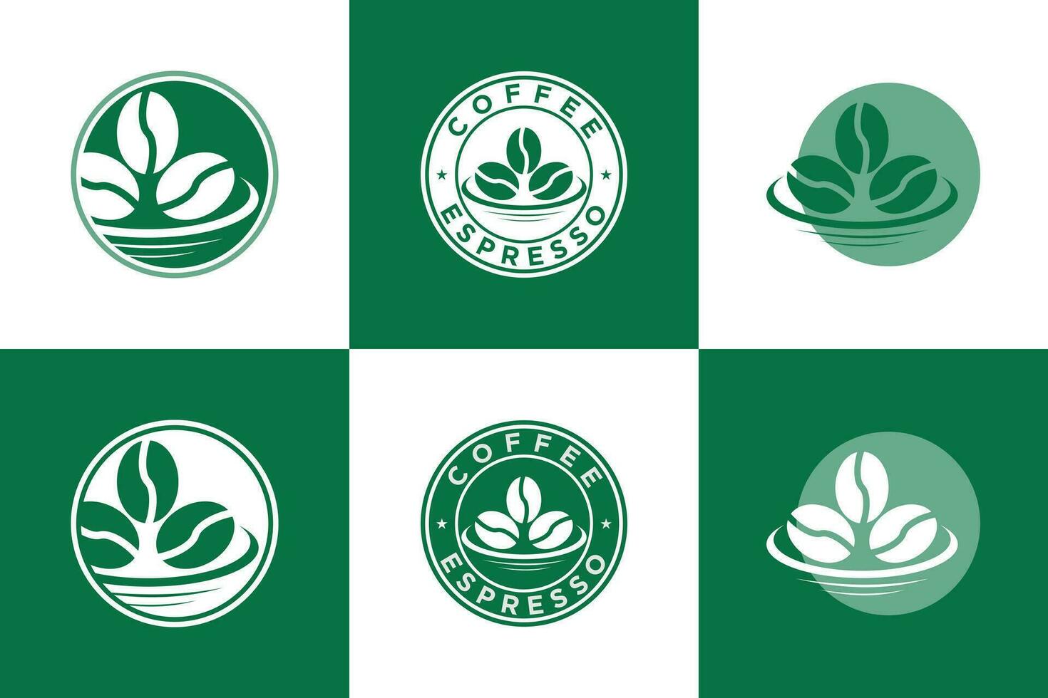 ensemble de création de logo de café vecteur