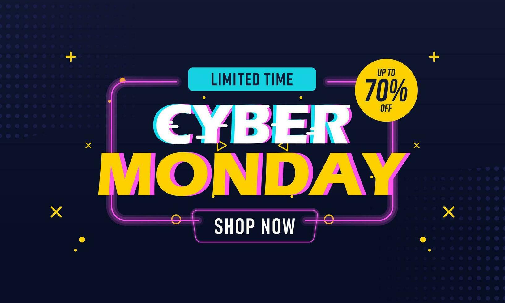 cyber Lundi vente bannière modèle pour affaires promotion vecteur