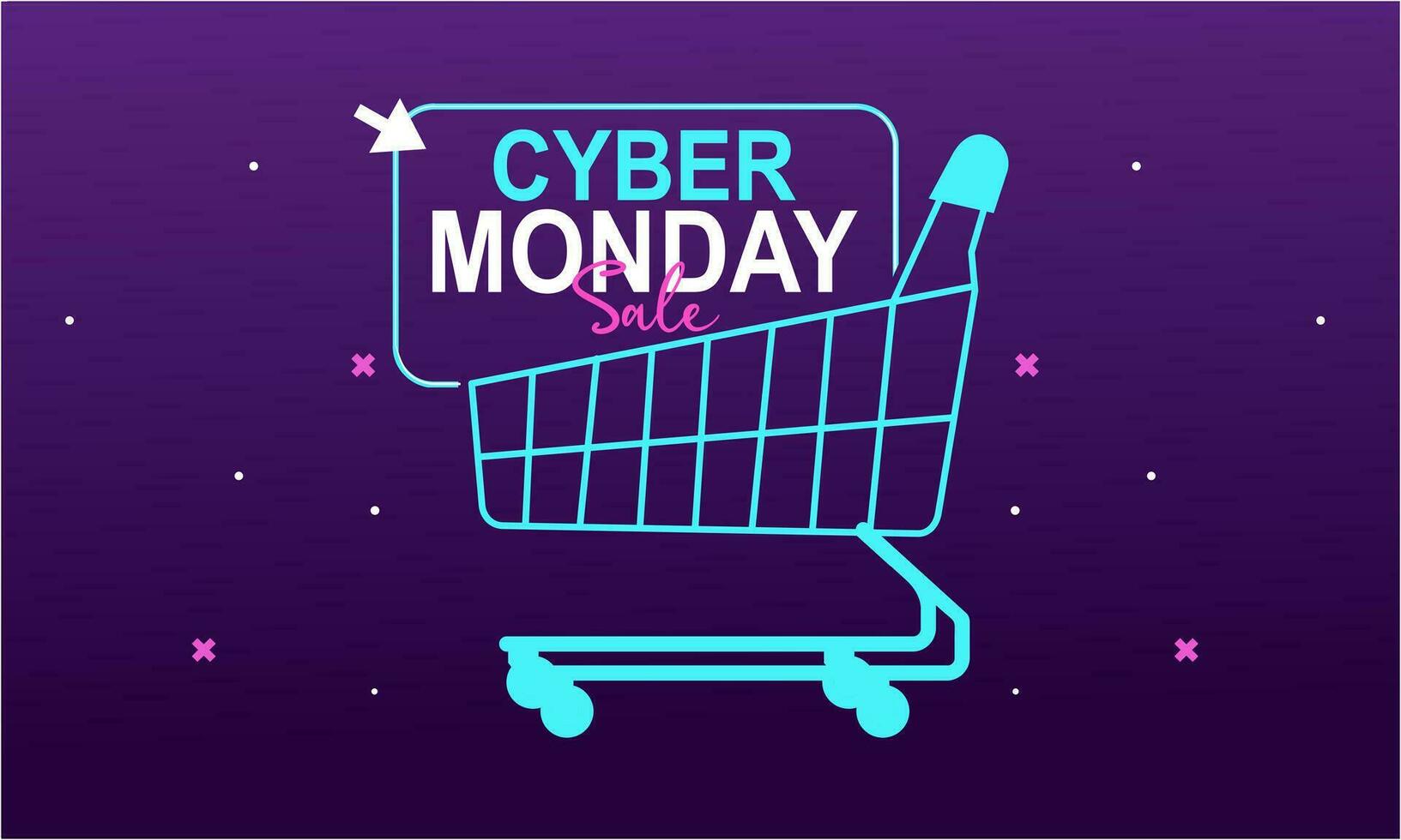 cyber Lundi vente bannière modèle pour affaires promotion vecteur