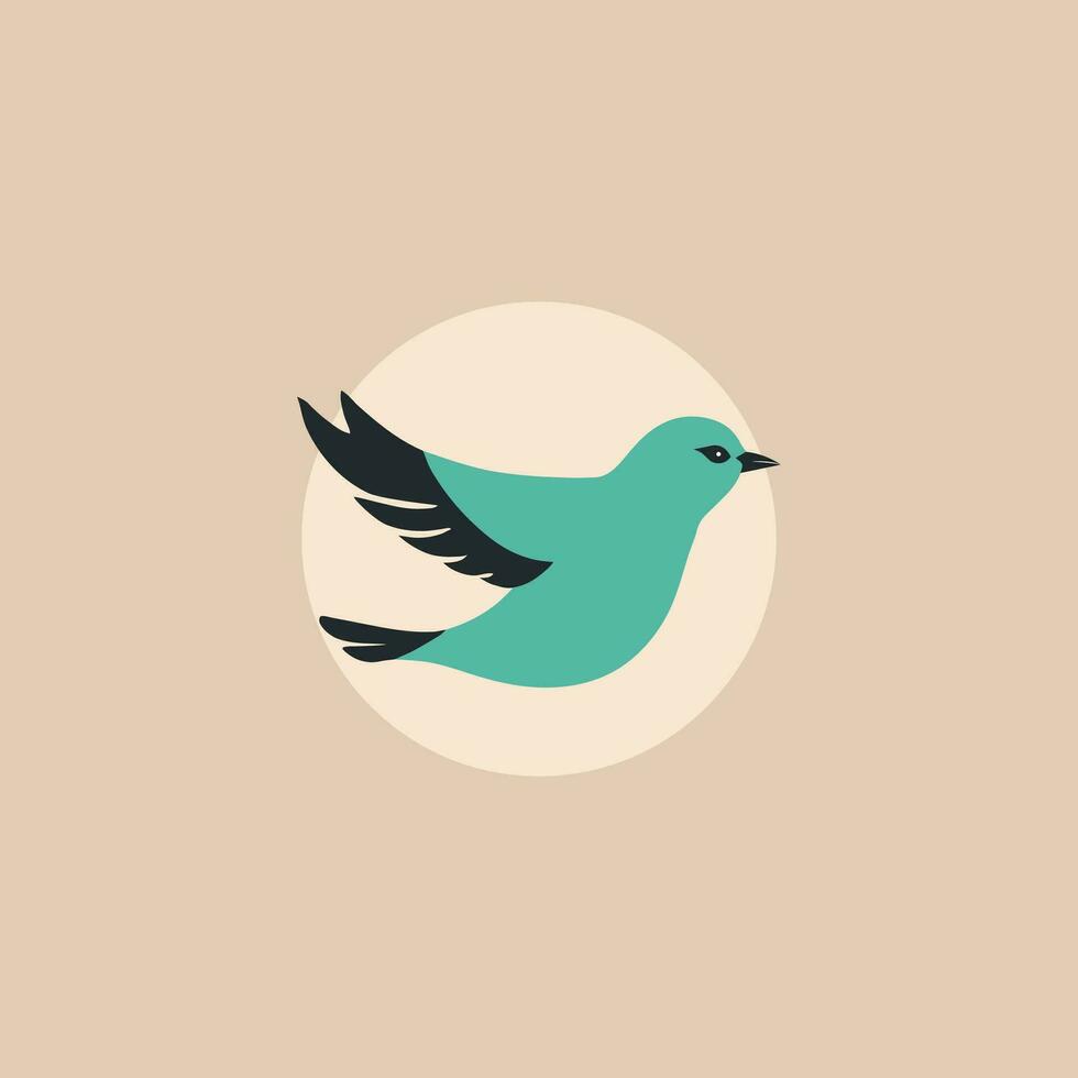 oiseau icône ou logo dans vecteur illustration