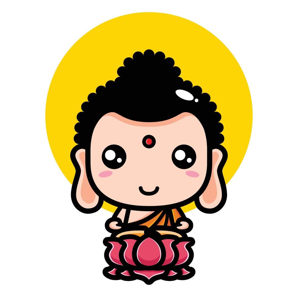 conception de vecteur de personnage de bouddha mignon