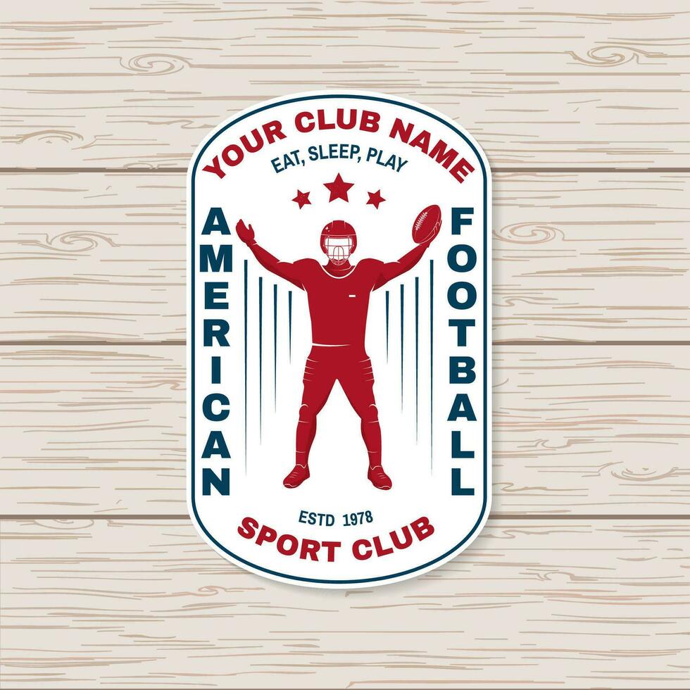 américain Football ou le rugby club badge. vecteur . concept pour chemise, logo, imprimer, timbre, tee, correctif. ancien typographie conception avec américain Football sportif joueur silhouette