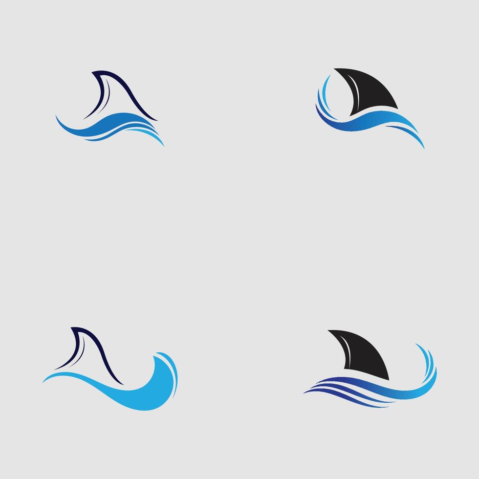 aileron de requin logo modèle icône vecteur illustration design