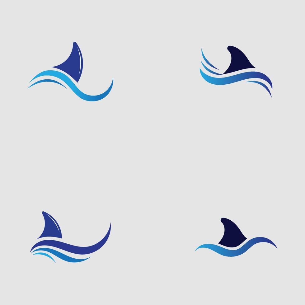 aileron de requin logo modèle icône vecteur illustration design