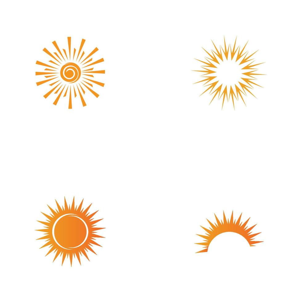 soleil, logo, icône, vecteur, illustration, conception, modèle vecteur