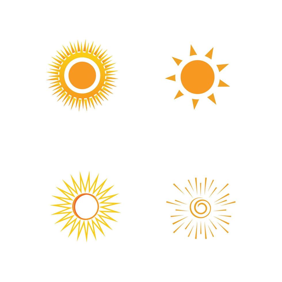 soleil, logo, icône, vecteur, illustration, conception, modèle vecteur