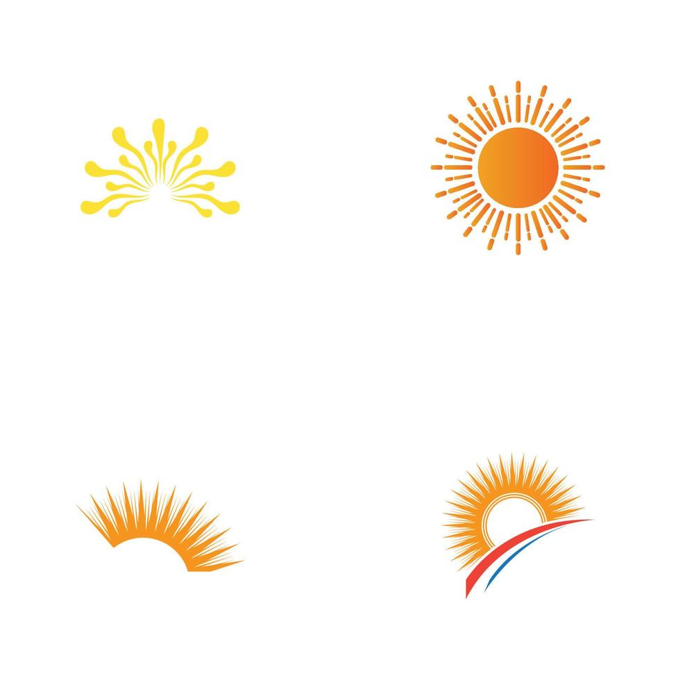 soleil, logo, icône, vecteur, illustration, conception, modèle vecteur