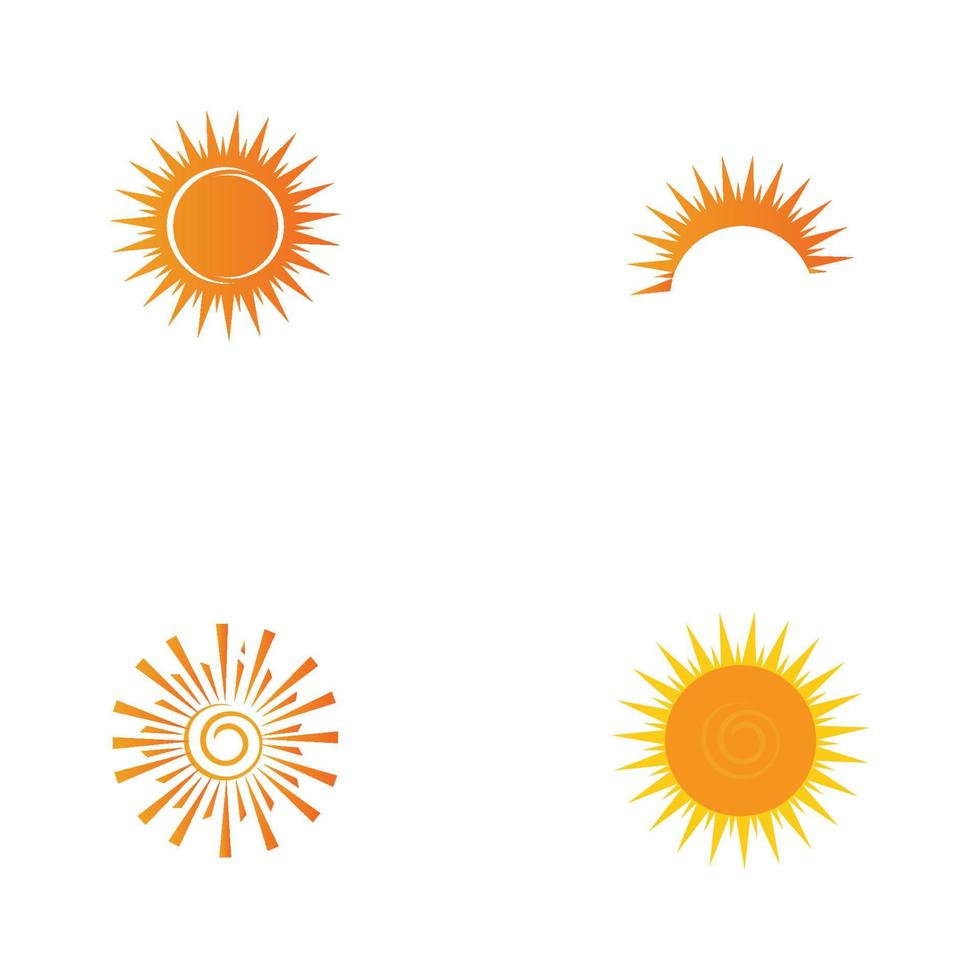 soleil, logo, icône, vecteur, illustration, conception, modèle vecteur