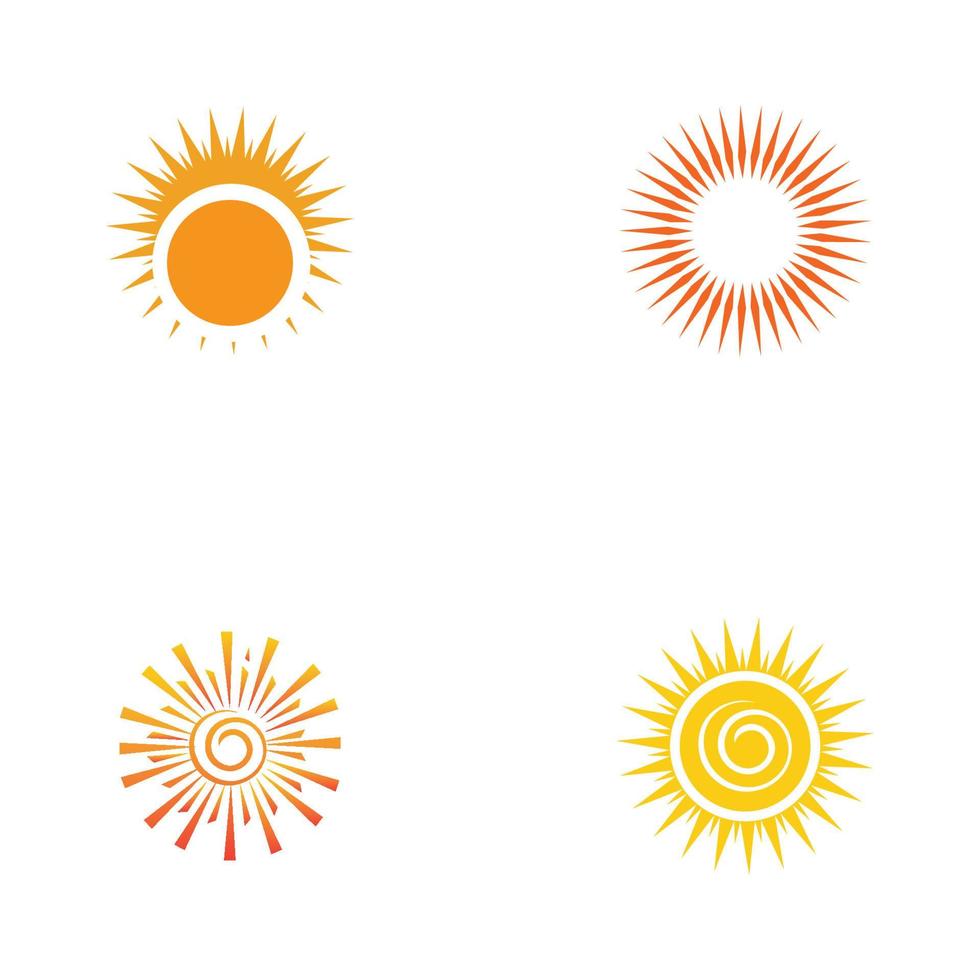 soleil, logo, icône, vecteur, illustration, conception, modèle vecteur