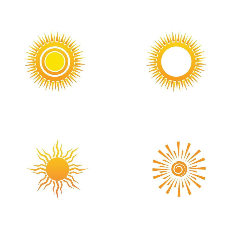 soleil, logo, icône, vecteur, illustration, conception, modèle vecteur