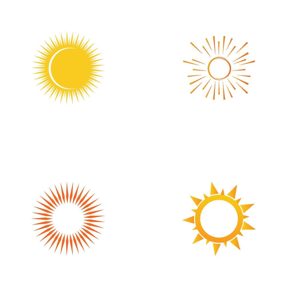 soleil, logo, icône, vecteur, illustration, conception, modèle vecteur