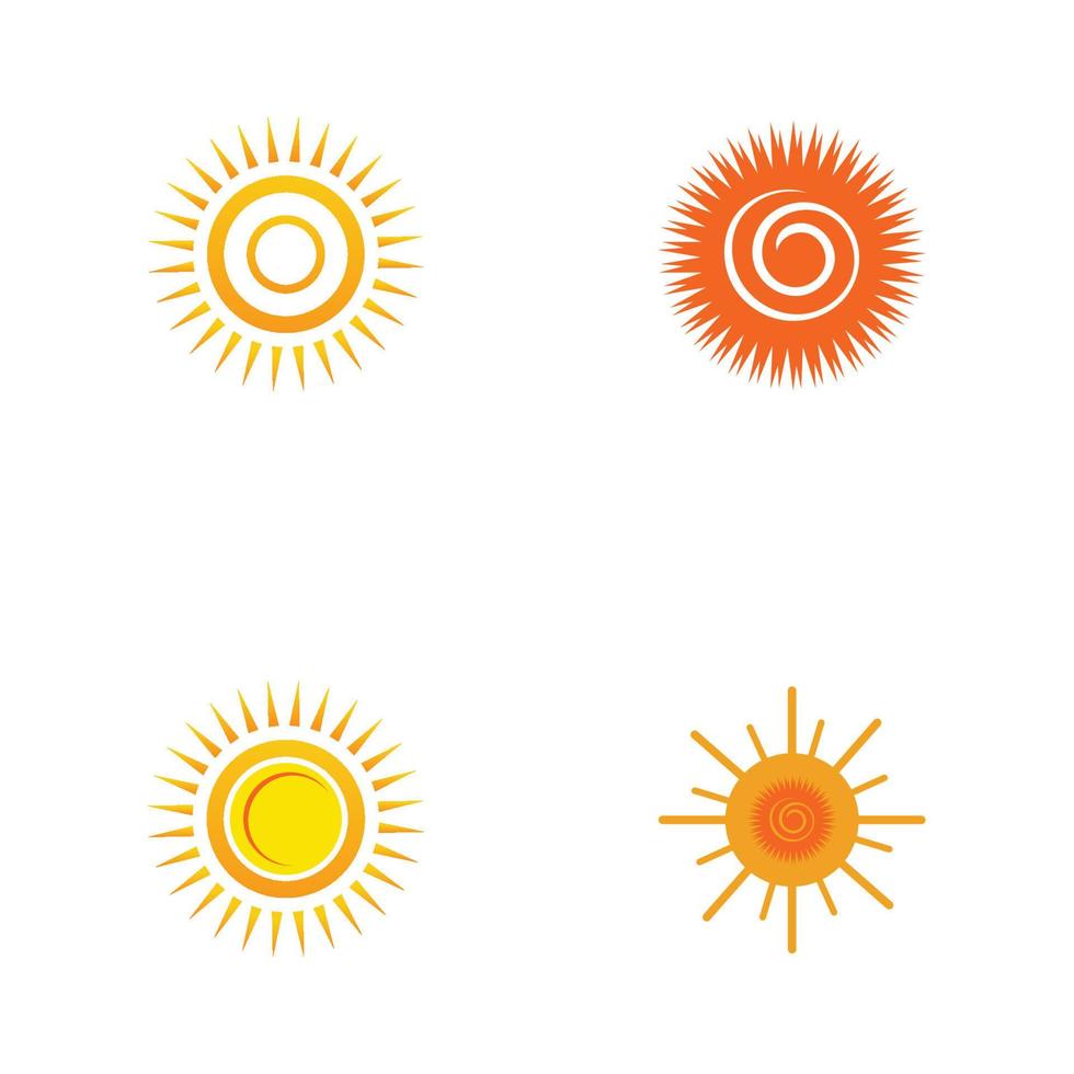 soleil, logo, icône, vecteur, illustration, conception, modèle vecteur