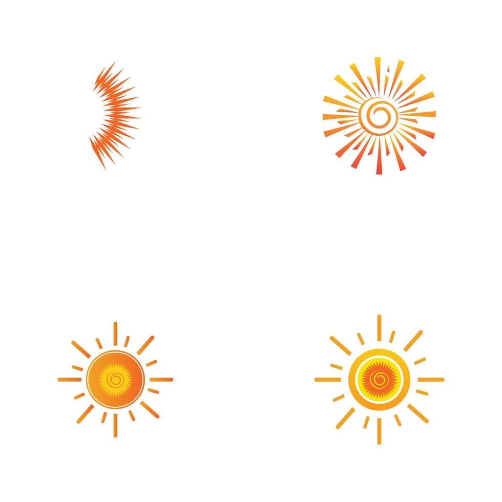 soleil, logo, icône, vecteur, illustration, conception, modèle vecteur