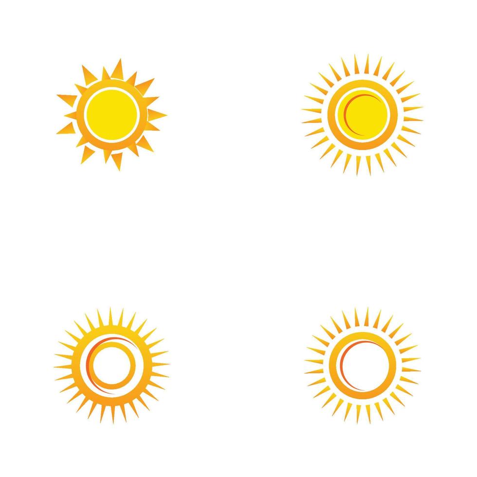 soleil, logo, icône, vecteur, illustration, conception, modèle vecteur