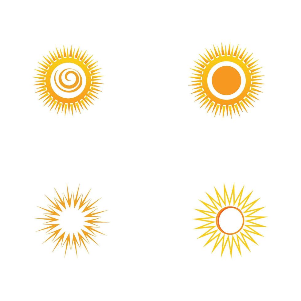 soleil, logo, icône, vecteur, illustration, conception, modèle vecteur