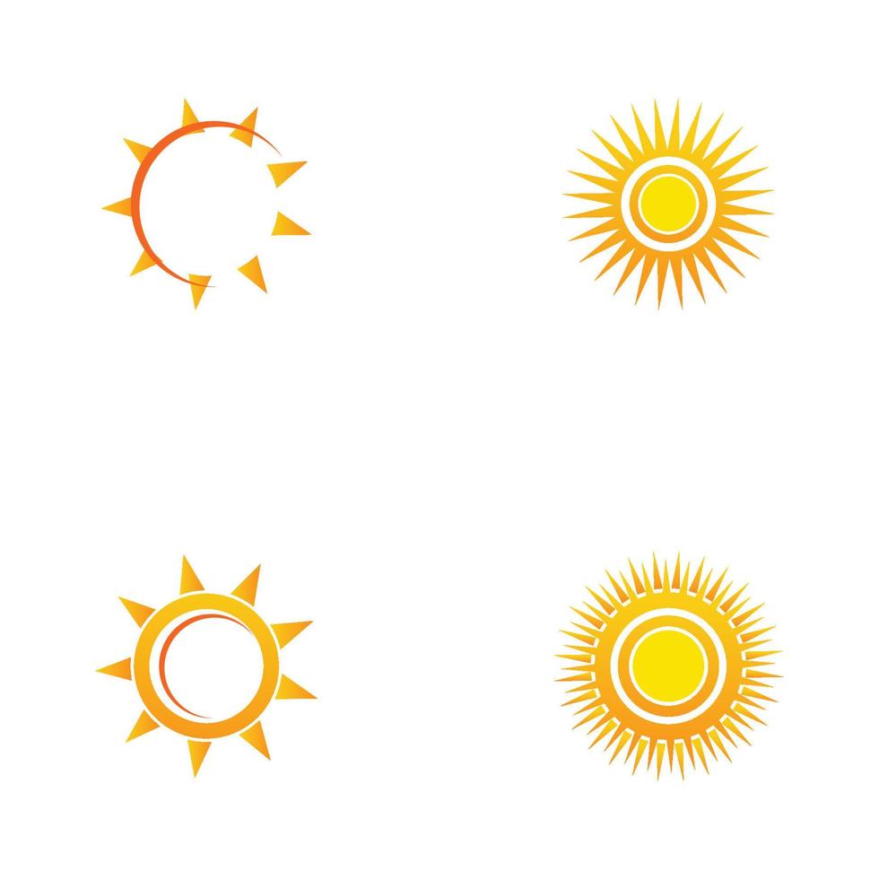 soleil, logo, icône, vecteur, illustration, conception, modèle vecteur