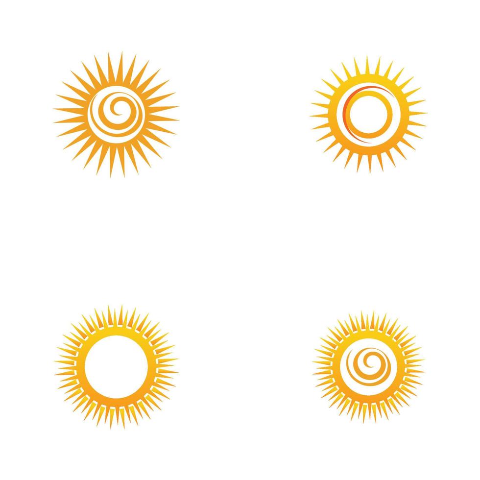 soleil, logo, icône, vecteur, illustration, conception, modèle vecteur