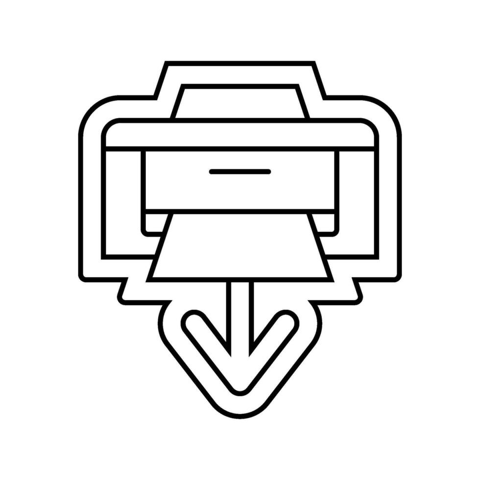 imprimante chargement document ligne icône vecteur illustration