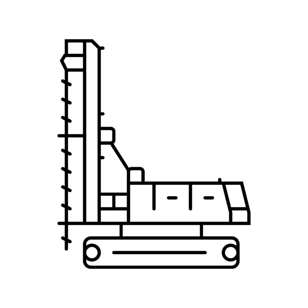 construction percer véhicule ligne icône vecteur illustration
