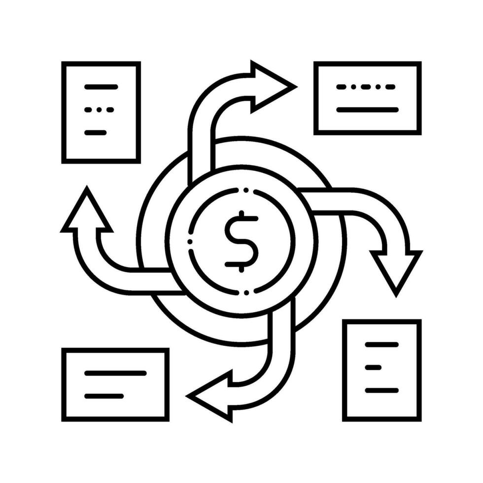 diversification financier conseiller ligne icône vecteur illustration