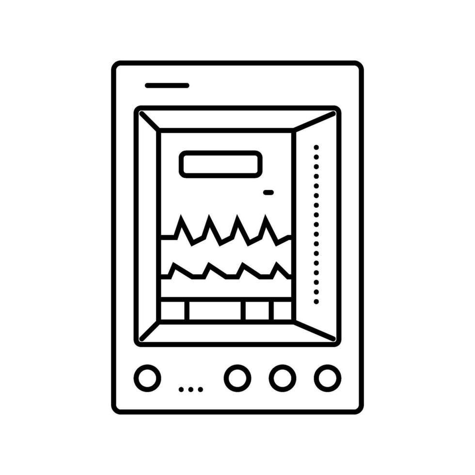 vital panneaux moniteur ambulance ligne icône vecteur illustration