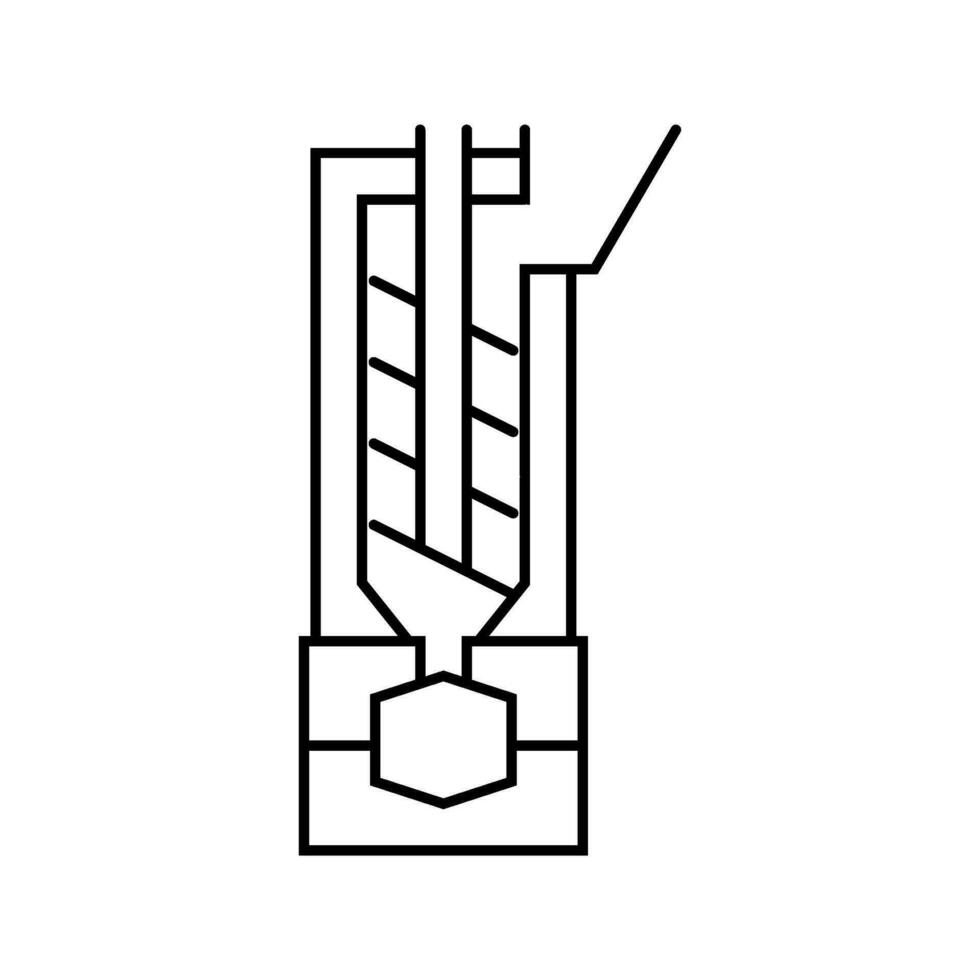 injection moulage matériaux ingénierie ligne icône vecteur illustration