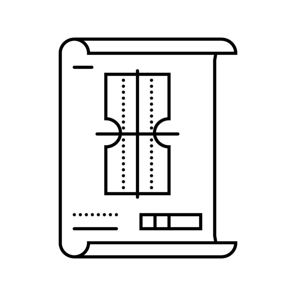 plan rédaction mécanique ingénieur ligne icône vecteur illustration