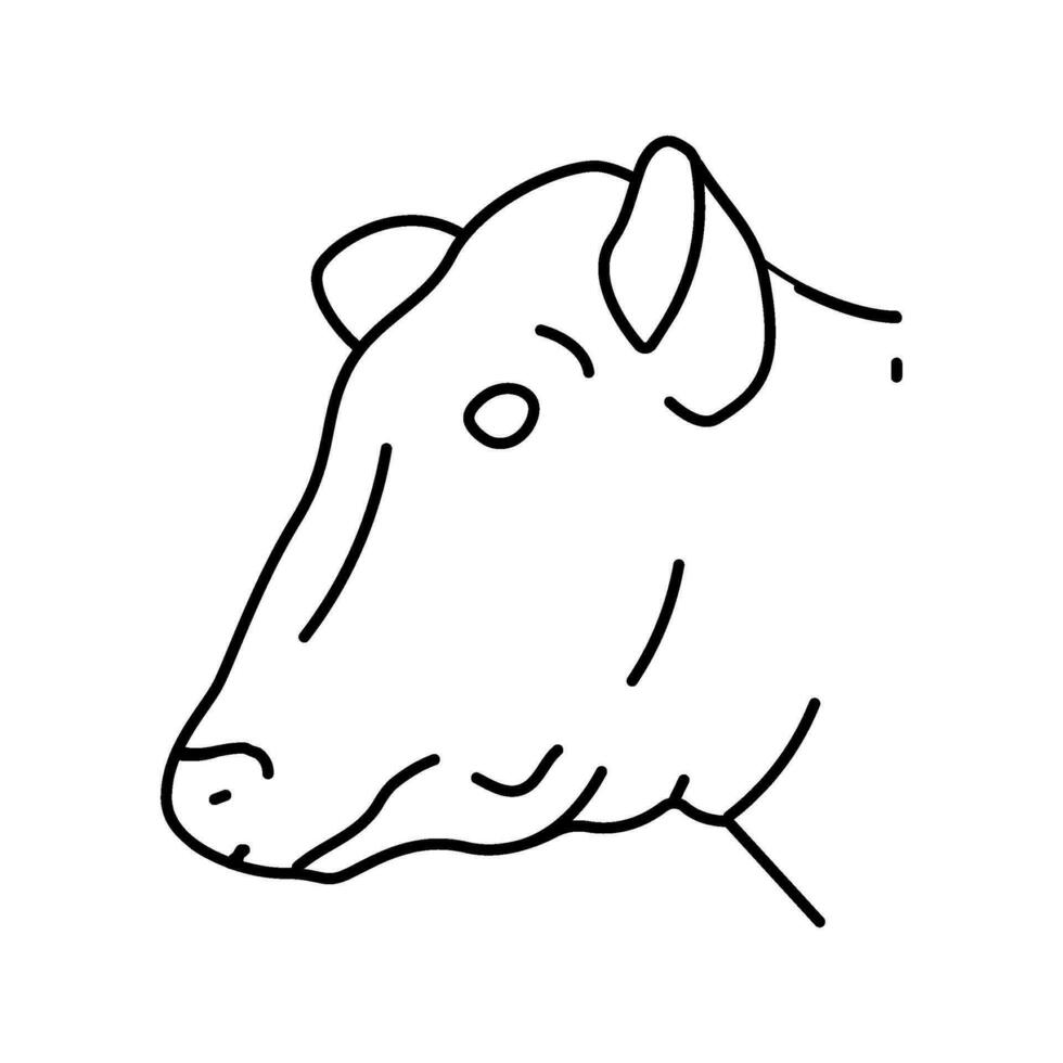 vache tête animal ligne icône vecteur illustration