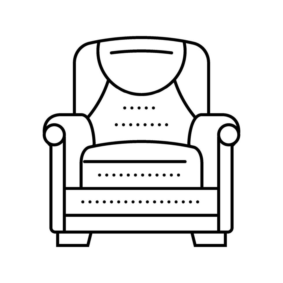 fauteuil cuir ligne icône vecteur illustration