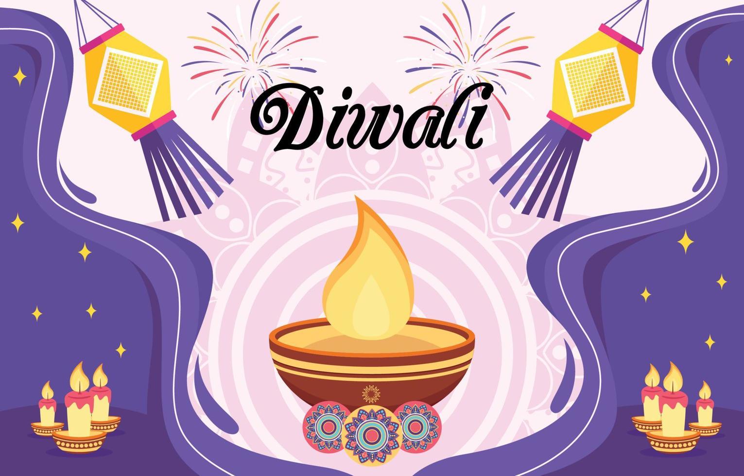 joyeux fond de diwali vecteur