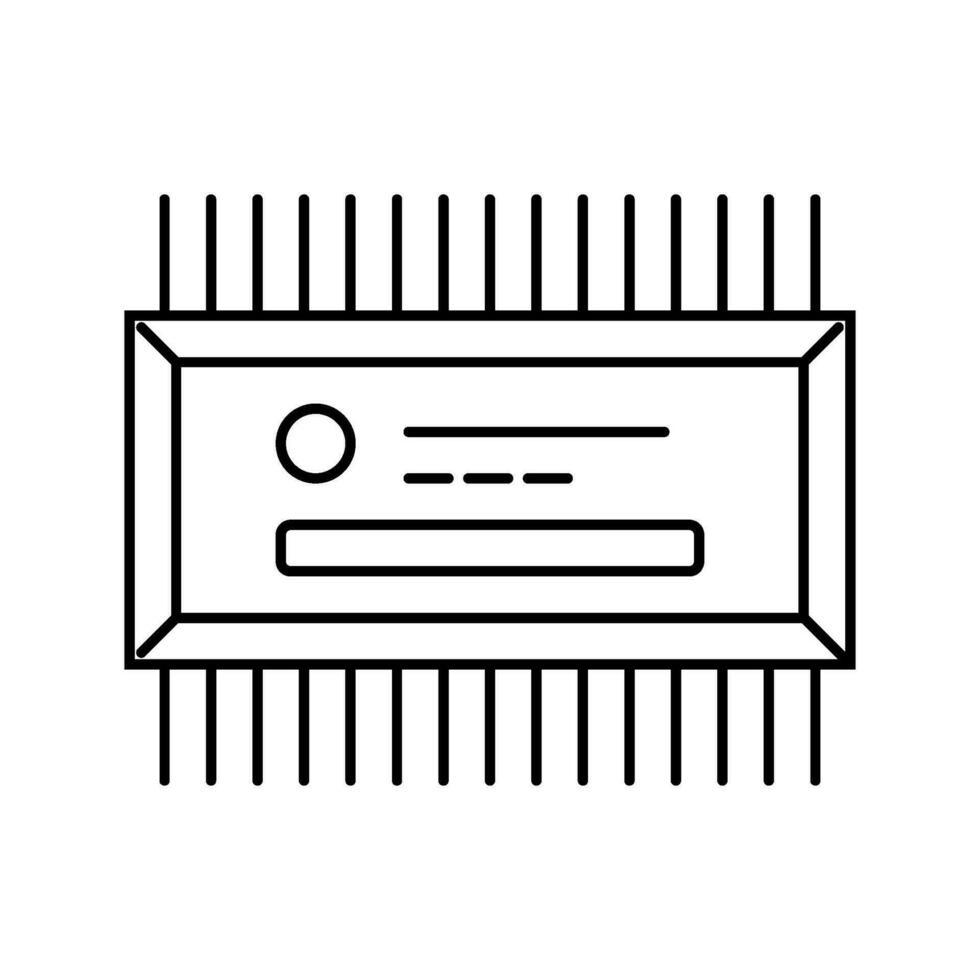microcontrôleur électrique ingénieur ligne icône vecteur illustration