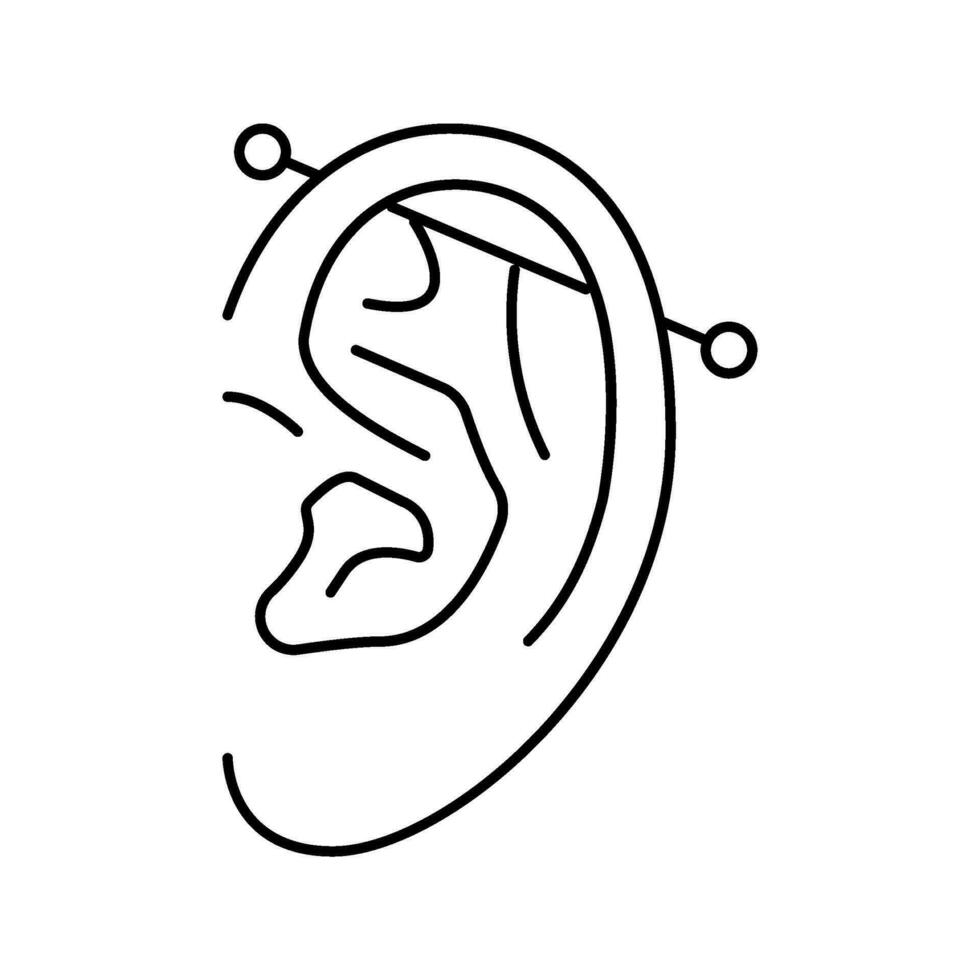 industriel perçant boucle d'oreille ligne icône vecteur illustration