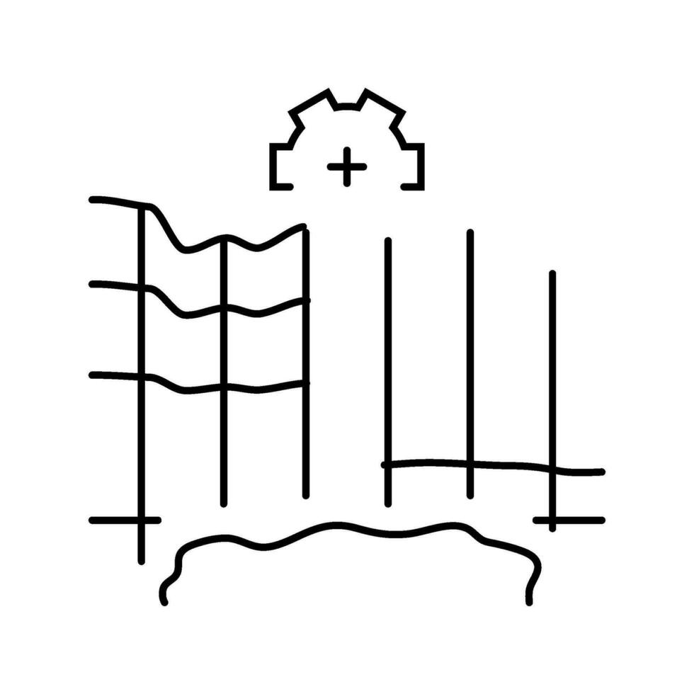 pétrole réservoir simulation pétrole ingénieur ligne icône vecteur illustration