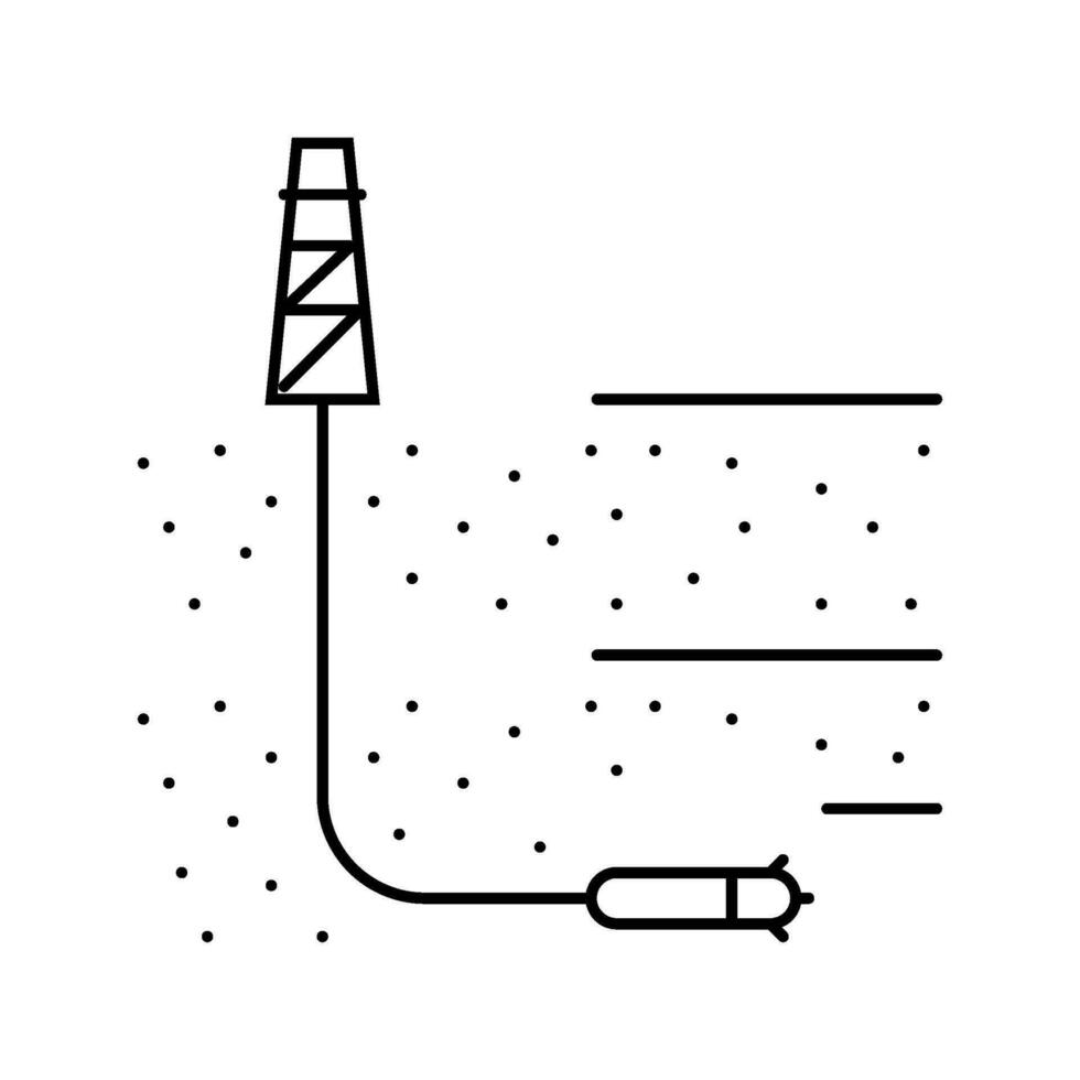 directionnel forage pétrole ingénieur ligne icône vecteur illustration