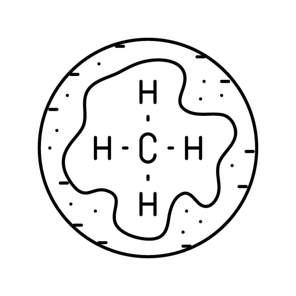 martien méthane gaz Mars planète ligne icône vecteur illustration