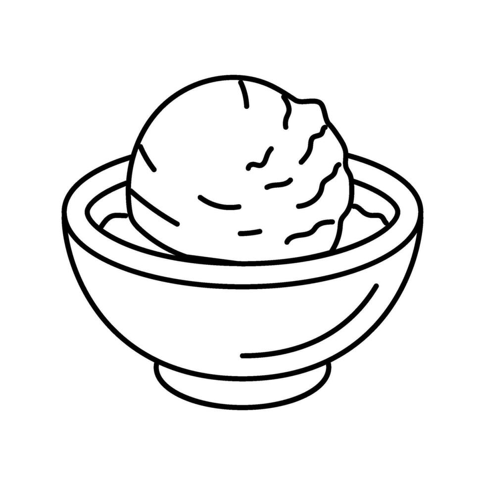 mandarine sorbet nourriture casse-croûte ligne icône vecteur illustration