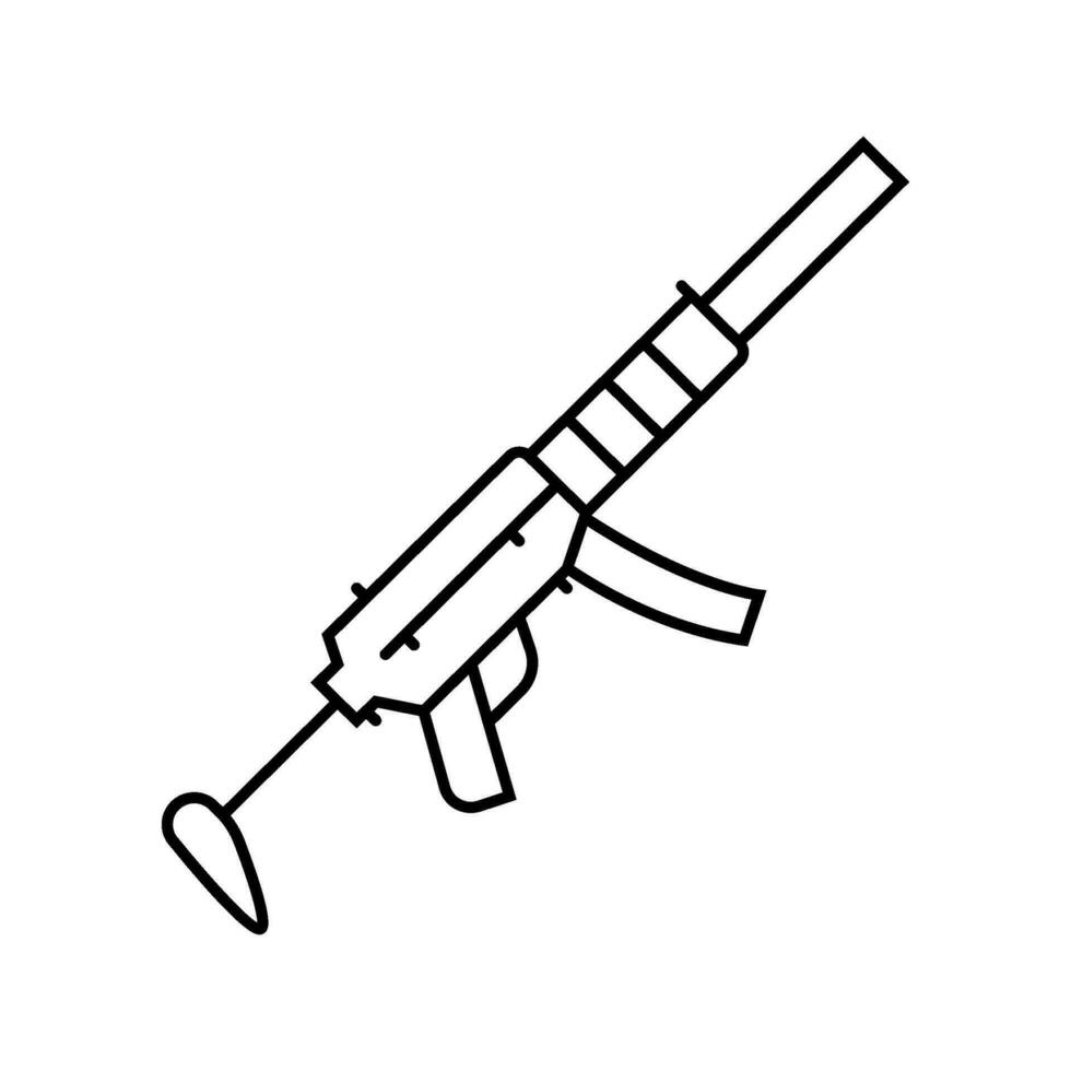 fusil arme guerre ligne icône vecteur illustration