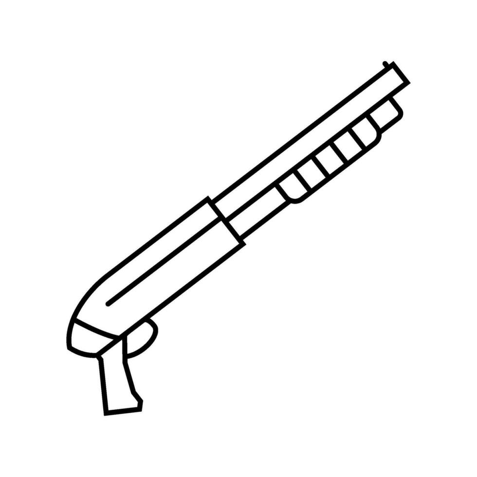 fusil à pompe arme guerre ligne icône vecteur illustration