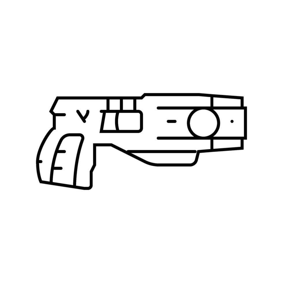 taser arme militaire ligne icône vecteur illustration