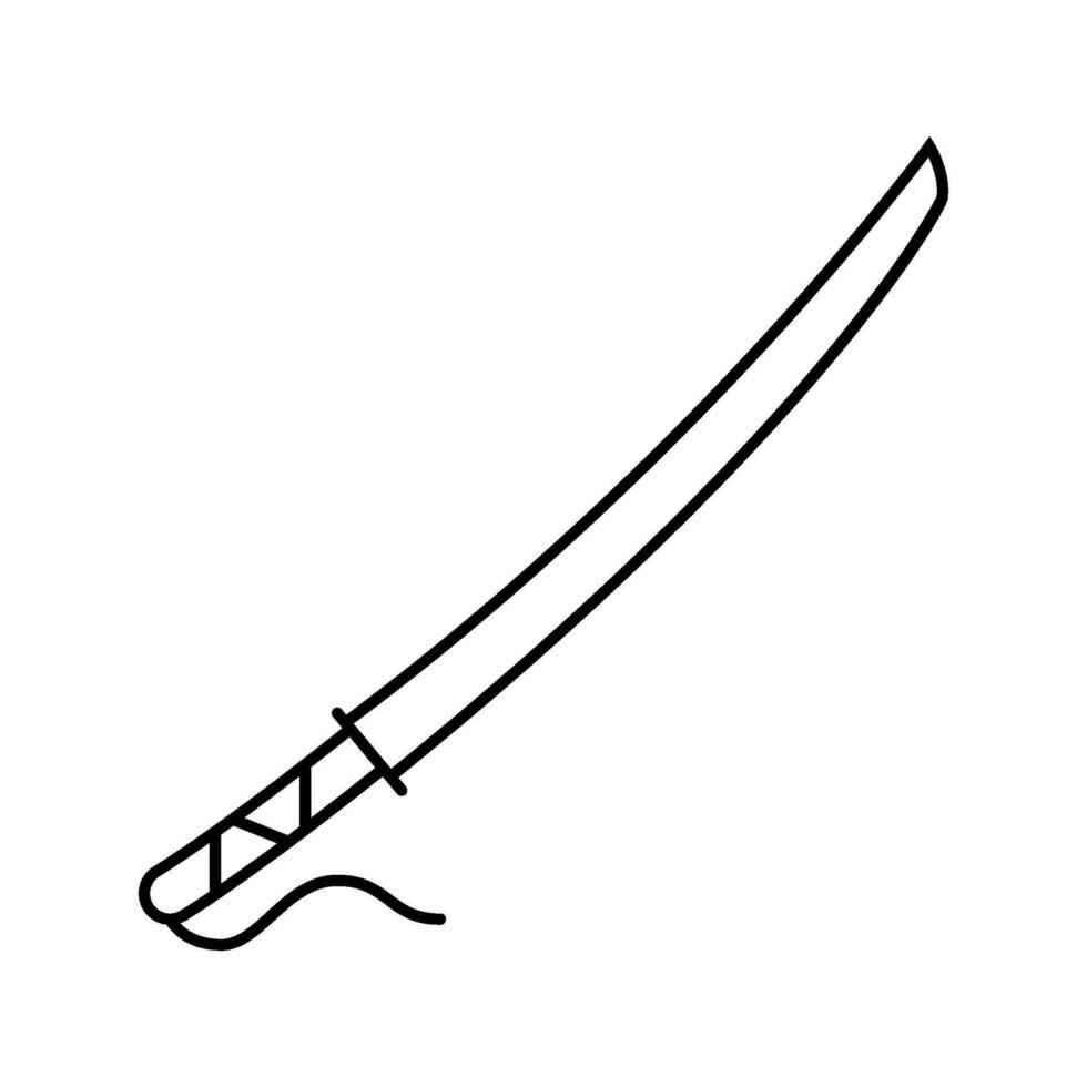 katana arme militaire ligne icône vecteur illustration