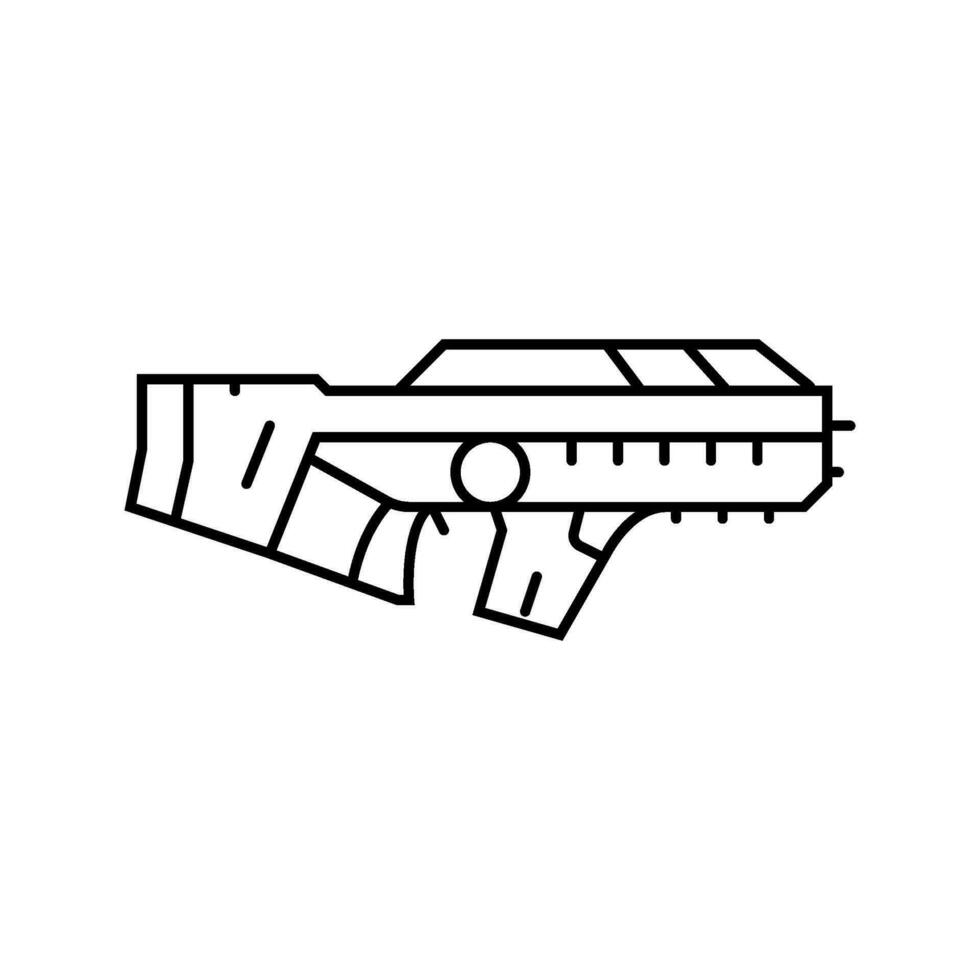 laser pistolet arme militaire ligne icône vecteur illustration