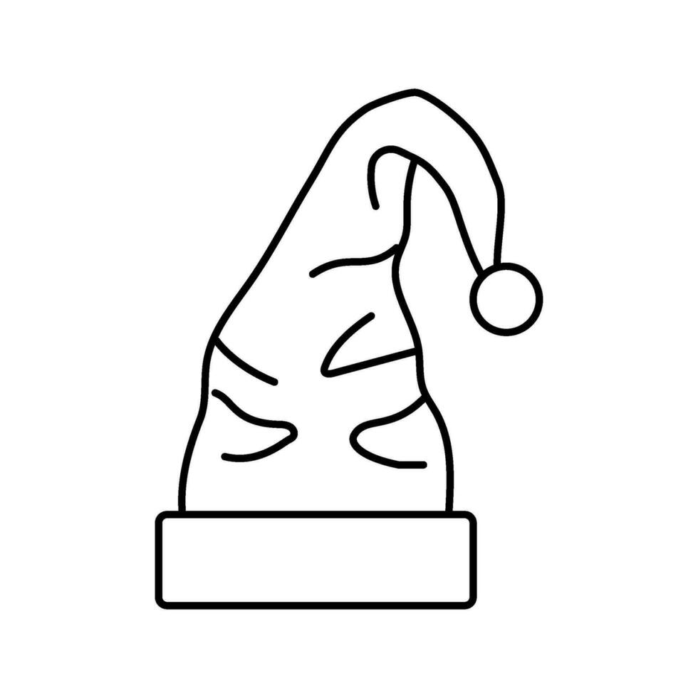 chapeau elfe Noël mignonne ligne icône vecteur illustration
