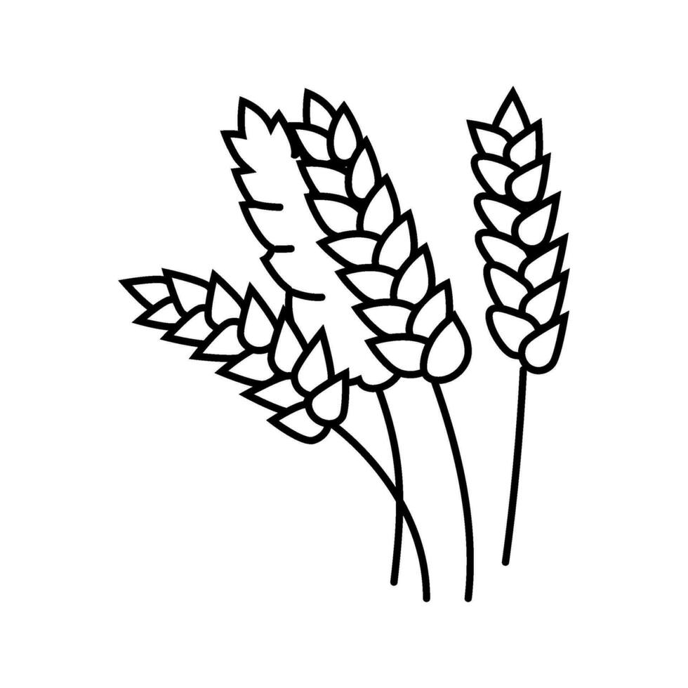 blé oreilles récolte Jaune ligne icône vecteur illustration