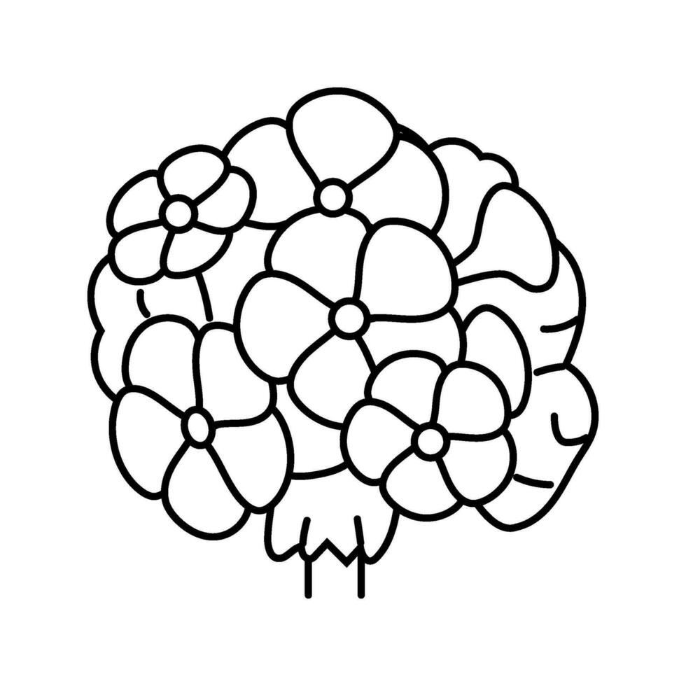 géranium fleur printemps ligne icône vecteur illustration